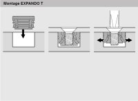 71T453T CLIP top Scharnier für dünne Türen 110°, Eckanschlag, Topf: EXPANDO T, mit Feder