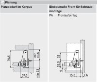 378N5502SA TANDEMBOX antaro Zarge N=68mm, NL=550 mm, seidenweiß