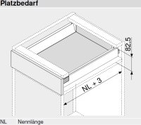 Bausatz Tandembox Antaro, Zargenhöhe N=68 mm, mit Korpusschiene 30kg Blumotion