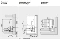 Bausatz Tandembox Antaro, Zargenhöhe M=83 mm, mit Blumotion, Korpusschiene 30/65 kg, für Tip-On-Blumotion geeignet
