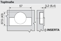 79B9698 CLIP top BLUMOTION Winkelscharnier 45° I, halbaufschlagend, Topf: INSERTA