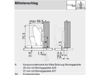71T4500C CLIP top CRISTALLO-Scharnier, 110°, gerade, mit Feder, Topfbefestigung: Kleben