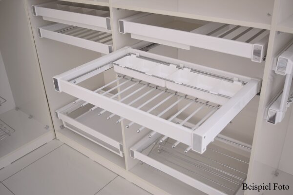 S-6714 Garderobenhalter / Hosenhalter 900mm mit Aufbewahrungsschalen Softclosing-Auszug