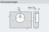79B9555 CLIP top BLUMOTION Winkelscharnier 20° II, aufschlagend, Topf: Schrauben