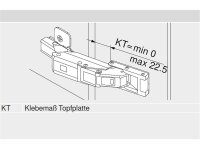 70T4568CS CRISTALLO Topfplatte für Spiegeltüren, sonder-vernickelt, zum Kleben, rechteckig