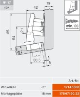 79B9494 CLIP top BLUMOTION Winkelscharnier 15° III,...