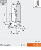 79B9494 CLIP top BLUMOTION Winkelscharnier 15° III, max. aufschl., Topf: INSERTA