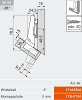 79B3491 CLIP top BLUMOTION Winkelscharnier -30° III,...