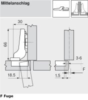 71M2690B CLIP top Standardscharnier 100°,...