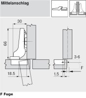71M2650 CLIP top Standardscharnier 100°,...