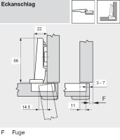 71T9580 CLIP top Profiltürscharnier 95°, gerade,...