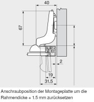 71T970AB CLIP top Alurahmenscharnier 95°,...