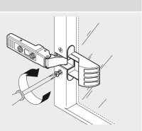 71T950AB CLIP top Alurahmenscharnier 95°, Eckanschlag, mit Feder, Topf: Schrauben, für Blumotion 973A