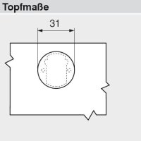 75T4200 CLIP top Glastürscharnier 94°, gekröpft, mit Feder, Topf: Schrauben