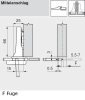 75T4200 CLIP top Glastürscharnier 94°,...
