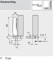 75T4100 CLIP top Glastürscharnier 94°, gerade,...