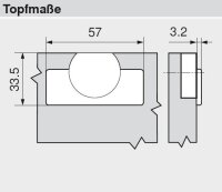 79T8500 CLIP top 60° Eckschrank-Falttürscharnier, mit Feder, Topf: Schrauben