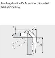 79T8530 CLIP top 60° Eckschrank-Falttürscharnier, mit Feder, Topf: Einpressen