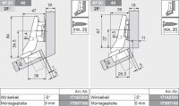 78A9556.T CLIP top 95° Winkelscharnier +30° II, aufschlagend, ohne Feder, Topf: Schrauben