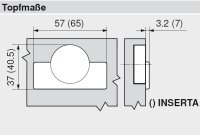 78A9658.T CLIP top 95° Winkelscharnier +45° I, halbaufschlagend, ohne Feder, Topf: Schrauben