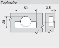 79A0555.T CLIP top Mini-Winkelscharnier 20° II, aufschlagend, mit Feder, Topf: Schrauben