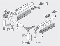 Z95.4600 SPACE STEP Set, Kunststoff / Stahl, NL=460 mm