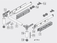 Z95.4100 SPACE STEP Set, Kunststoff / Stahl, NL=410 mm