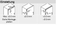70T7690.TL CLIP top 0-Einsprungscharnier 155°, Mittelanschlag, ohne Feder, Inserta