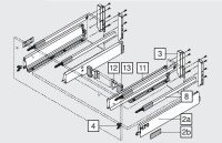 Z30N0002.6Z TANDEMBOX Adapter für Spülenzarge, Höhe N=81,5 mm, für Holz-/Stahlrückwand, li/re