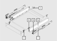 470N5502S MERIVOBOX Zarge seidenweiß matt,  Höhe N (68,5 mm), NL=550 mm, li/re, inkl. Abdeckkappen