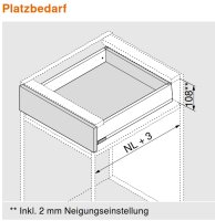 470M3002S MERIVOBOX Zarge seidenweiß,  Höhe M (91 mm), NL=300 mm, li/re, inkl. Abdeckkappen