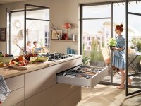 470M3002S MERIVOBOX Zarge indiumgrau, Höhe M (91 mm), NL=300 mm, li/re, inkl. Abdeckkappen