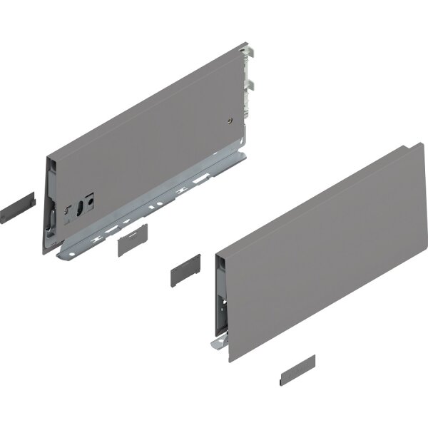 470K3502S MERIVOBOX Zarge, Höhe K (129 mm), NL=350 mm, li/re, inkl. Abdeckkappen, indiumgrau