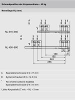 450.6001B MERIVOBOX Korpusschiene BLUMOTION/TIP-ON BLUMOTION, Vollauszug, 40kg, NL 600mm, links/rechts