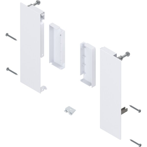 ZI4.2ES1 MERIVOBOX Fronthalter, Höhe E, für Innenauszug mit Reling, links/rechts, seidenweiß