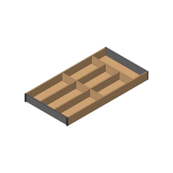 ZC7S650BH3 AMBIA-LINE Besteckeinsatz, für LEGRABOX/MERIVOBOX, Holzdesign, 7 Besteckfächer, NL=650 mm, Breite=300 mm