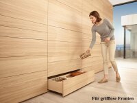 766H5000T MOVENTO mit TIP-ON, Vollauszug für Holzschubkasten, 70 kg, NL= 500mm, mit Kupplungen