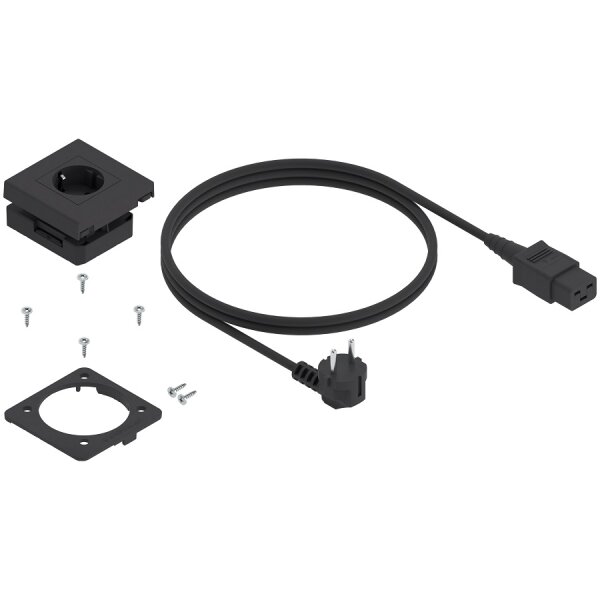 ESS.B01FA.2 AMPEROS AC Stromelement, für LEGRABOX/MOVENTO, Kunststoff, inkl. Netzkabel, schwarz matt