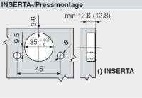 70T5590BTL CLIP top Standardscharnier 120°, gerade, ohne Feder, Topf: INSERTA
