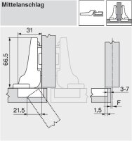 70T3690.TL CLIP top Standardscharnier 110°,...