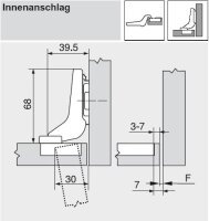 71T3750 CLIP top Standardscharnier 110°,...