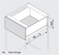 770C2702S blum LEGRABOX pure, carbonschwarz matt Zarge C=176,8mm, NL=270 mm