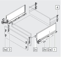 770C2702S blum LEGRABOX pure, carbonschwarz matt Zarge C=176,8mm, NL=270 mm