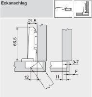 70T3590OX CLIP top Standardscharnier 110°, gerade,...