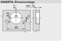 70T3590OX CLIP top Standardscharnier 110°, gerade, ohne Feder, Topf: Inserta, onyxschwarz