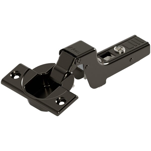 70T3750OX CLIP top Standardscharnier 110°, hochgekröpft, ohne Feder, Topf: Schrauben, onyxschwarz
