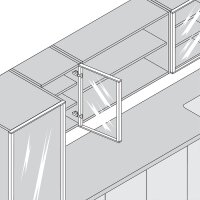 71T960AOX onyx CLIP top Alurahmenscharnier 95°, Mittelanschlag, mit Feder, Topf: Schrauben, onyxschwarz