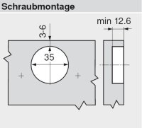 78T3450 CLIP top 110° Winkelscharnier -45° III, max. aufschlagend, ohne Feder, Topf: Schrauben