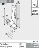 78T3451 CLIP top 110° Winkelscharnier -30° III, max. aufschlagend, ohne Feder, Topf: Schrauben