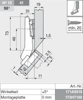 78T3558 CLIP top 110° Winkelscharnier +45° II, aufschlagend, ohne Feder, Topf: Schrauben